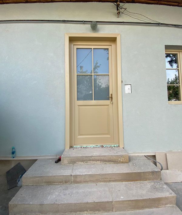 Laminated wood exterior doors