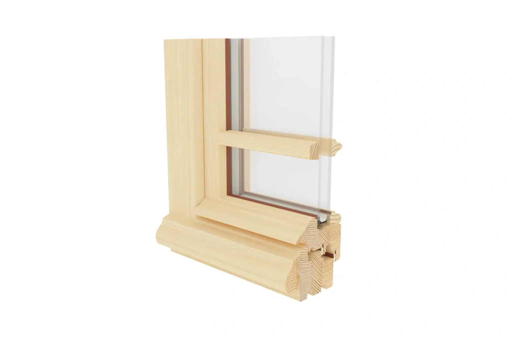 Traditional laminated wood window